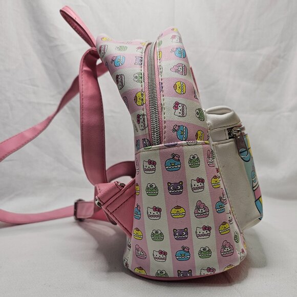 Sanrio Loungefly Hello Kitty Pink Kawaii Sweet Shop Macaroon Mini Backpack AOP - Picture 4 of 16